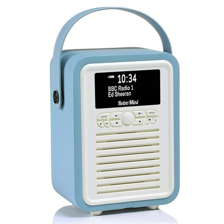 VQ Retro Mini HD Digital Radio with AM & FM, Bluetooth & Alarm Clock –