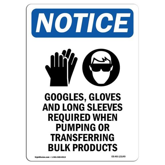 OSHA Notice Sign - Hard Hats Eye Protection And High Visibility | Aluminum Sign | Protect Your Business Work Site Warehouse & Shop Area | Made in the USA