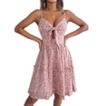 thumbnail image 1 of Las mujeres tirantes espaguetis Vestido Floral Verano Nudo Recorte Fiesta sin Mangas Vestido A-line para Cocktail Nightclub Playa Nituyy Vestido floral halter de mujer, 1 of 5