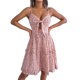 thumbnail image 1 of Las mujeres tirantes espaguetis Vestido Floral Verano Nudo Recorte Fiesta sin Mangas Vestido A-line para Cocktail Nightclub Playa Nituyy Vestido floral halter de mujer, 1 of 5