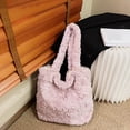 thumbnail image 5 of husxh Soft Plush Solid Portable Travel Purse Women Shoulder Handbags Retro Autumn Winter Clutch Handbag for Ladies Girl Gift, 5 of 9