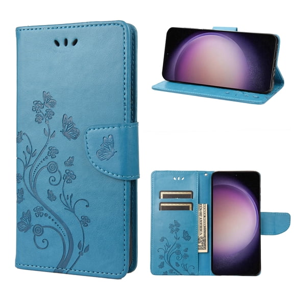 For Samsung Galaxy S23 5G Butterfly Flower Pattern Flip Leather Phone Case