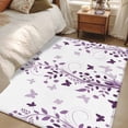 thumbnail image 4 of Purple Wildflowers Area Rugs 3x5 ft Watercolor Spring Country Purple Floral Plant Butterfly Washable Rug Non Slip Indoor Carpet Absorbent Floor Mat for Living Room Bedroom Dining Room, 4 of 9