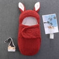 thumbnail image 3 of LEKWK Baby Swaddle Blanket with Hood Warm Baby Thermal Sleeping Sack 3D Cartoon Rabbit Ear Cute Loungewear Newborn Winter Thermal Receiving Blanket 0-6M, 3 of 6