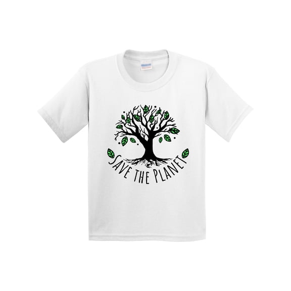 Inktastic Save the Planet Tree Design with Green Leaves Youth T-Shirt