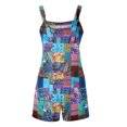 thumbnail image 5 of JULMCOMO Floral Print Rompers for Women Adjustable Straps Casual Overall Shorts Sleeveless Scoop Neck Trendy Summer Overalls with Pockets Yellow S, 5 of 6
