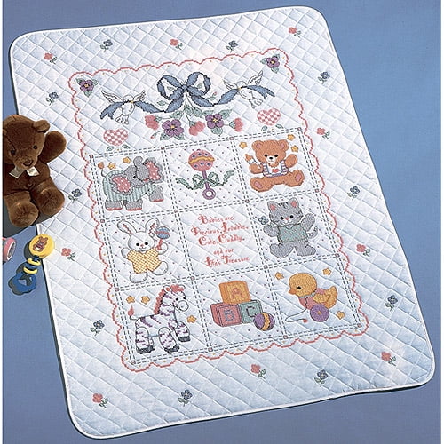 Bucilla Stamped Crib Cover Cross Stitch Kit 34/"X43/"-ABC Baby