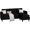 Matte Black, variant on L-Shaped Sectional Sofa, Sectional Couches with Reversible Ottoma, 3-Seat Small Couch, Modern Ribbed Fabric Sofa for Living Room Apartment, Compact Comfy Upholstered Couch, Matte Black