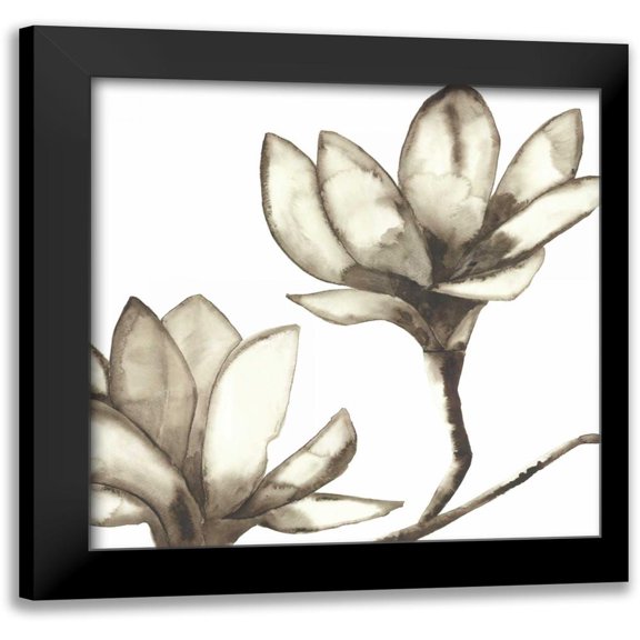 Hendrick, Cathy 12x12 Black Modern Framed Museum Art Print Titled - Magnolia III