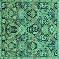 thumbnail image 1 of Ahgly Company Indoor Square Abstract Turquoise Blue Modern Area Rugs, 6' Square, 1 of 4