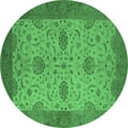 thumbnail image 1 of Ahgly Company Indoor Round Oriental Emerald Green Industrial Area Rugs, 4' Round, 1 of 4