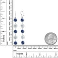 thumbnail image 2 of Gem Stone King 9.60 Ct Round Blue Created Sapphire White Topaz 925 Sterling Silver Earrings, 2 of 2