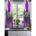 thumbnail image 2 of Purple Rose Sheer Curtains 39 Inch Length 2 Panels Set for Living Room/Bedroom, Raindrops Floral Butterfly Abstract Grey Art Kitchen Curtains Grommet Semi-Sheer Curtains Window Treatments 27.5"x39"x2, 2 of 7