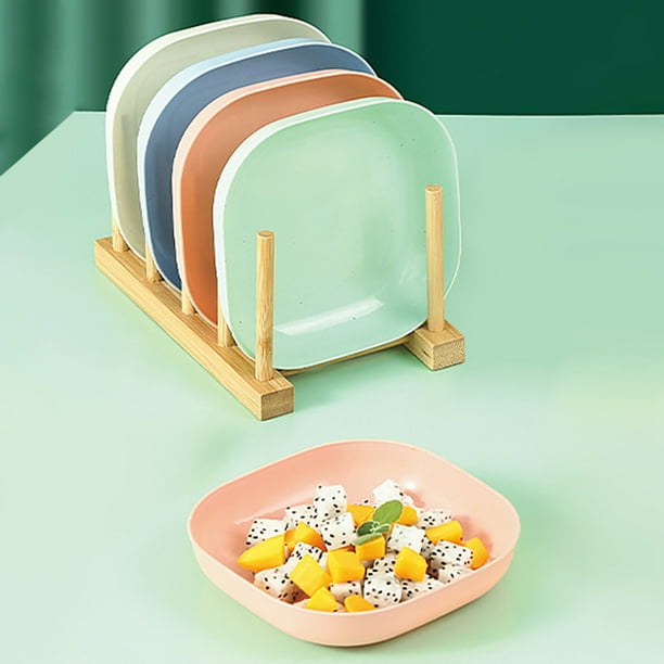 Whisker Fatigue Cat Bowl - Plato de comida poco profundo para gatitos y gatos de patas cortas - 5,71x5,71x1,3 pulgadas - Azul, Verde, Amarillo