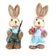 thumbnail image 2 of 2 figuras de conejo de Pascua, regalo de Pascua, linda estatua decorativa de conejo de paja. Estilo A, 2 of 8