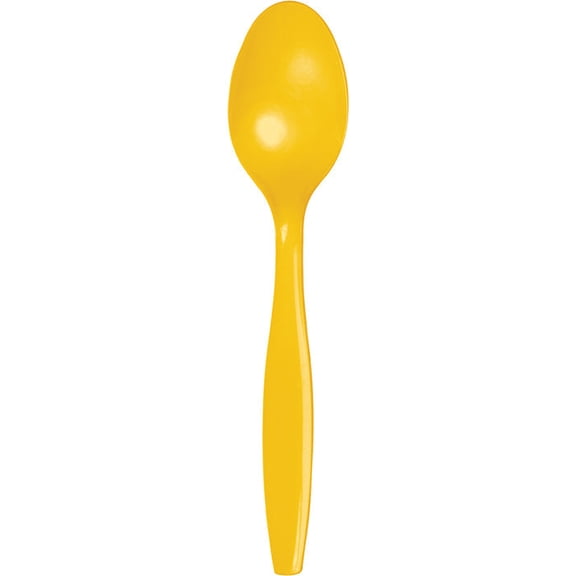 288/Case Bulk School Bus Yellow Plastic Spoons