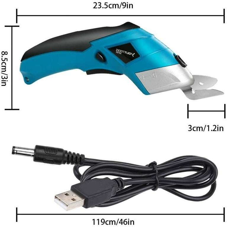 Cordless Power Electric Fabric Scissors Cutter USB for Crafts, Sewing,  Cardboard