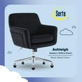 thumbnail image 2 of Serta Ashleigh Modern Office Chair Diamond-Tufted Design Black Velvet Fabric, 2 of 9