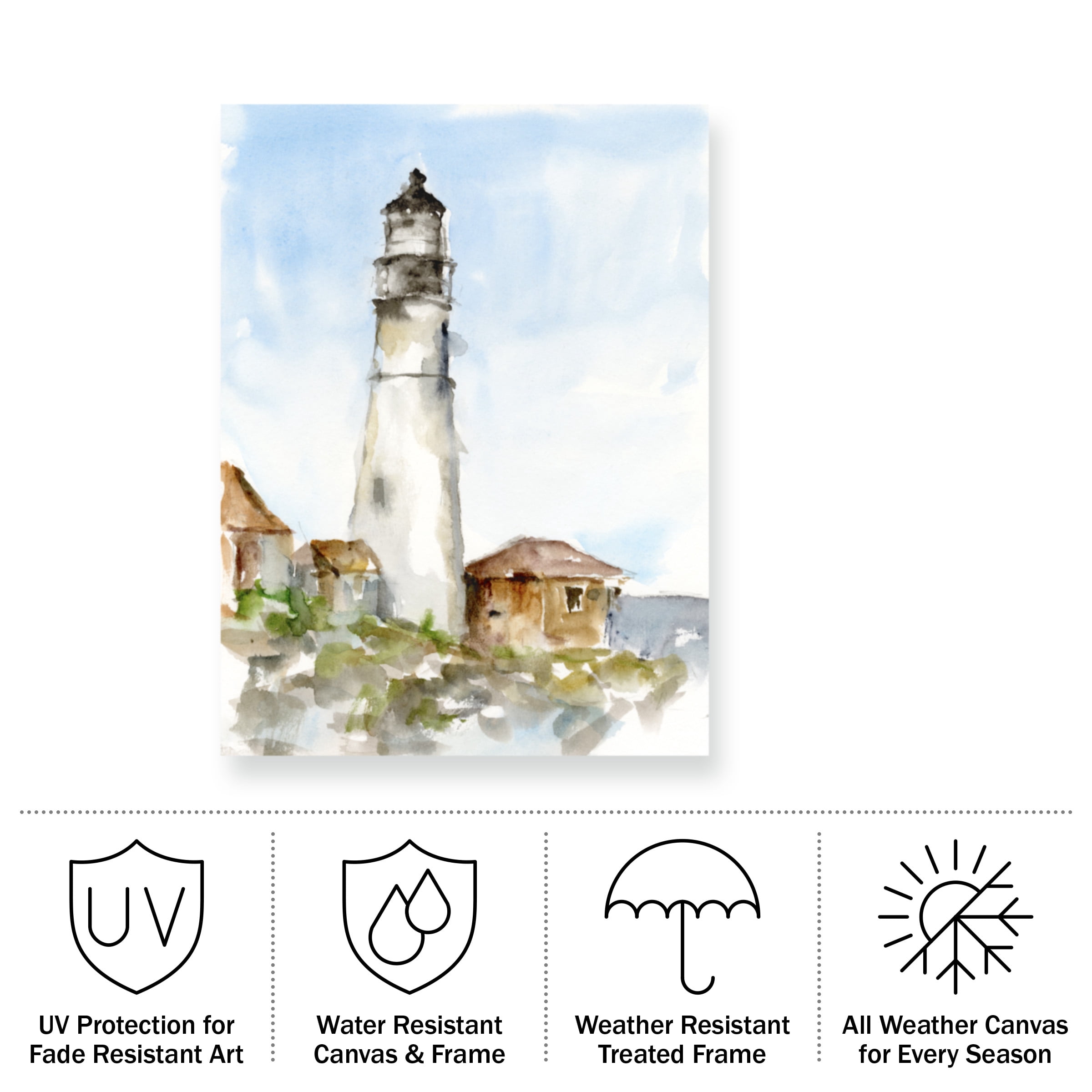 Ethan Harper 'Plein Air Lighthouse Study I' Outdoor Canvas 32x32