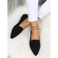 thumbnail image 2 of Mocasines para mujer, con puntera puntiaguda, casuales, sin cordones, cómodos, zapatos planos, mocasines de conductor Negro - 22.5 cm Negro - 22.5 cm Xishao ropa, 2 of 2