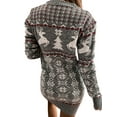 thumbnail image 3 of Verycand Women's Christmas Allover Printed Slim Long Sleeve Round Neck Stretch Dress, 3 of 3