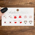 thumbnail image 2 of Juego de pendientes colgantes de dibujos animados de Feliz Navidad para mujer, varita de copo de nieve, ciervo, pendiente de gota de árbol de Santa Claus, regalo de joyería de fiesta, 2 of 4