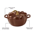 thumbnail image 5 of The Pioneer Woman 3.5-Quart Pumpkin Enameled Cast Iron Dutch Oven, Brown, 5 of 14