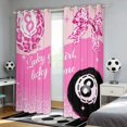 thumbnail image 2 of Manfei Girls Billiards Blackout Curtains Set of 2 (38x54 Each), Lucky Girl Lucky Me Print Living Room Curtains, Hot Pink Leopard, 2 of 5