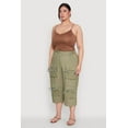 thumbnail image 3 of Womens Plus Size Tie Cargo Pocket Capri Pants, 3 of 5