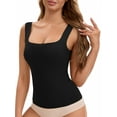 thumbnail image 4 of INSPIRE CHIC Women's U Back Tanks with Built-In Bra Silky No Show Basic Tops M Black, 4 of 5