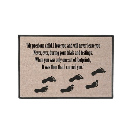 What On Earth Footprints Poem Doormat Indoor Outdoor Religious