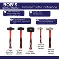 thumbnail image 4 of BISupply 5 Piece Hammer Set Mechanic Tool Kit - Nail Hammers Shop Automotive Set, Ball Peen Hammer, Sledge Mallet Tools, 4 of 5