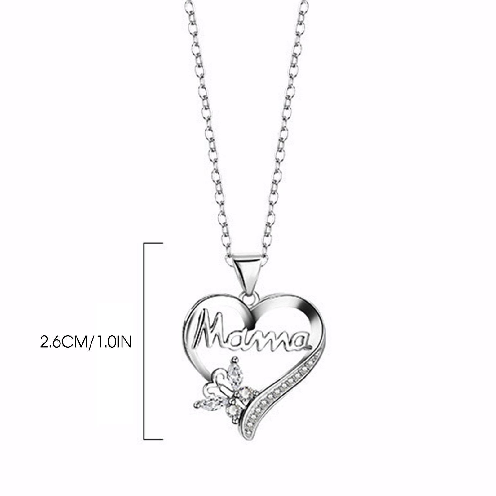 ♡maa♡ ZPYESWOW Heart Pendant Necklace, Mother Jewelry Gifts, Mama