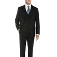 thumbnail image 5 of Mens Side Vent 3 Piece Black Modern Fit Vested Suit, 5 of 5