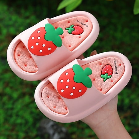 

QISIWOLE Toddler Shoes Baby Boys Girls Cute Cartoon Fruit Non-slip Soft Sole Beach Slippers clearance under 10
