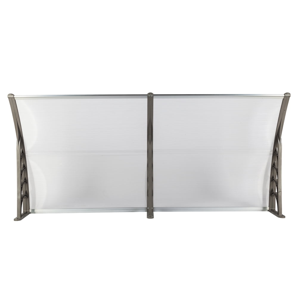 HT-200 x 100 Household Application Door & Window Rain Cover Eaves Canopy Silver & Gray Bracket