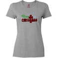 thumbnail image 3 of Inktastic Merry Christmas Buffalo Plaid Cross with Snowflakes Women's T-Shirt, 3 of 5