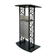 thumbnail image 1 of FixtureDisplays® Truss Wood Podium Metal Pulpit Church Podium Conference Pulpit Event Lectern Cup Hold with Pray Hand Logo Decor 18353+12152, 1 of 4