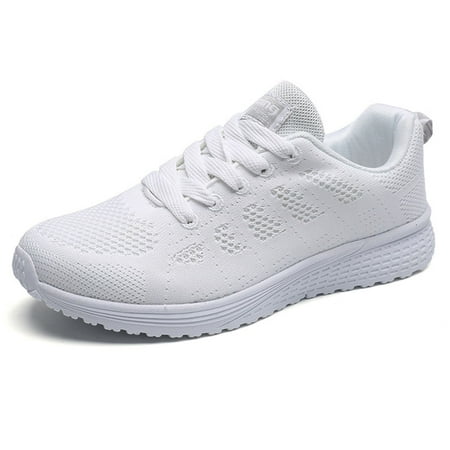 

WONESION Womens Walking Shoes Mesh Athletic Running White Shoes Size 6