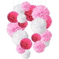 thumbnail image 1 of Paquete de 18 flores de pompones azules, kit de papel decorativo para fiesta, 1 of 5