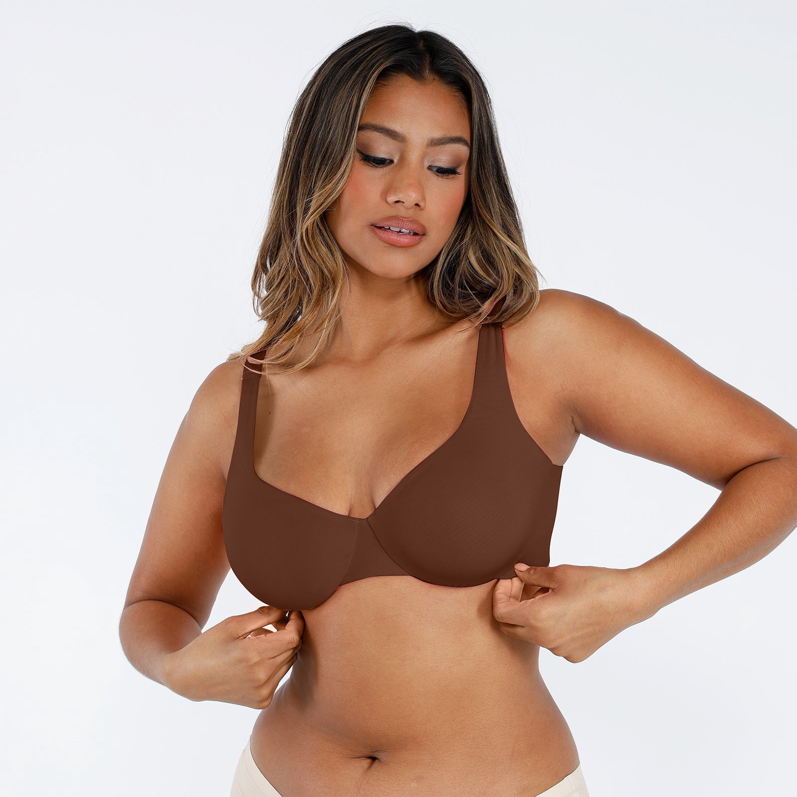 FeelinGirl Underwire Adjustable Deep V-Neck Bra