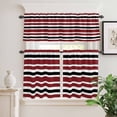 thumbnail image 6 of Red Black Curtain Valances Set White Stripe Kitchen Curtains 24&nbsp;inch Length Rod Pocket Valance and Tiers 3 Piece Set Small Bedroom Bathroom Laundry Decor, 6 of 9
