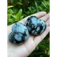thumbnail image 5 of Large Snowflake Obsidian Heart, 1.75" Polished Snowflake Obsidian Puffy Heart, 5 of 10
