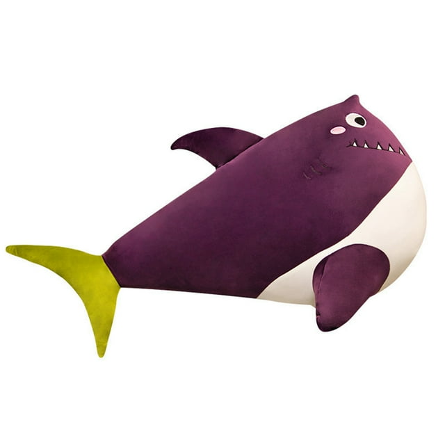 Nokiwiqis Eggplant Shark Plush Toy, Cute Shark Stuffed Animal Doll