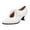 White, variant on Women's Mary Jane Pumps Chunky Block Shoes Adorable Vintage Shoes Unique Round Toe Lace Up