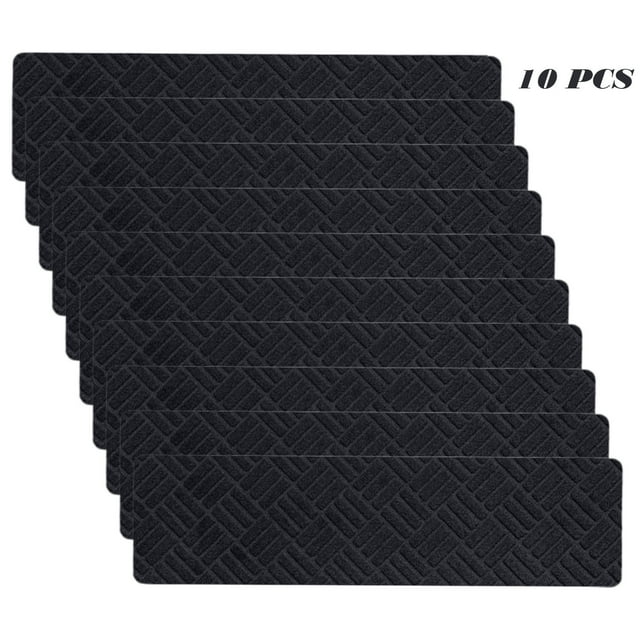 SDNall 10Pcs Large Size No Slip Carpet Stair Treads Non Slippery Rug Slip Resistive Indoor Runner for Kids Elders and Pet with Reusable Adhesive Easy To Clean