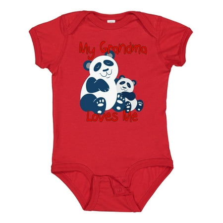 

Inktastic My Grandma Loves Me Panda Boys or Girls Baby Bodysuit