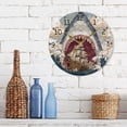 thumbnail image 3 of Sharks Roaring Wave Sailboat Round Wall Clock Silent Analog Battery Operated Gold Pointer Home Decor 9.84" Diameter, 3 of 11