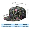 thumbnail image 5 of Rustic Wildflower Snapback Cap, Adjustable Flat Bill Hat, Artistic Floral & Bee Design, Trendy Streetwear, 5 of 8