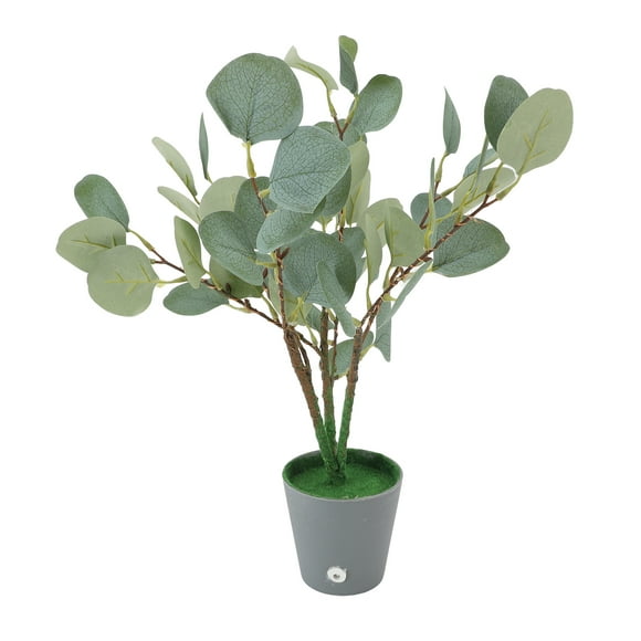 Lighted Artificial Lighted Tabletop Eucalyptus Tree USB Powered LED Faux Potted Plant with Lights for Office Indoor Decoration